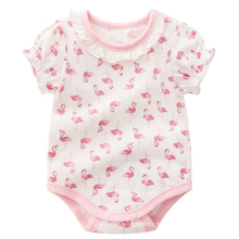 Summer clothes Baby Girls' Short-Sleeve Bodysuit Newborn Flamingo Romper